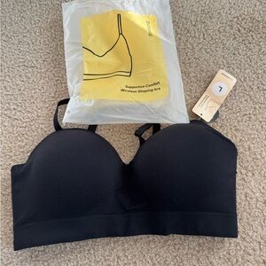 Seamless Wireless Strapless Bra - Black